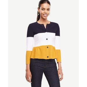 Ann Taylor Striped Peplum Jacket